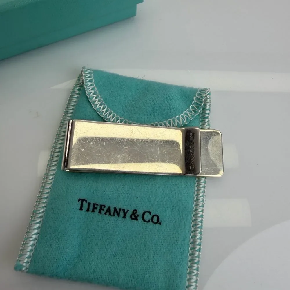 Tiffany & Co Authentic Sterling .925 Silver Pin Stripe Money Clip